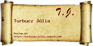 Turbucz Júlia névjegykártya